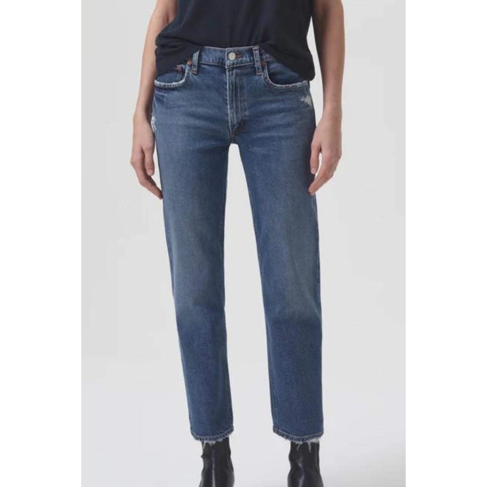AGOLDE Kye High Rise Straight Leg Crop Jeans Medium Wash Size 28